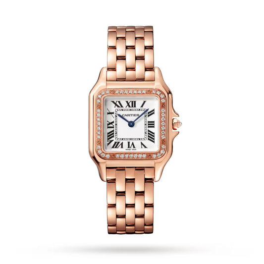 Unworn Cartier Panthère de Cartier Medium, 18k Rose Gold, Diamonds, 27mm x 37mm, Ref# WJPN0009