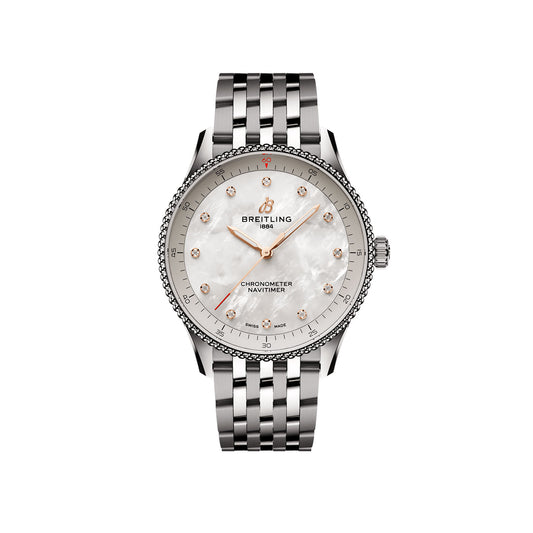 Breitling Navitimer 32, Stainless steel and 12 Diamonds, Ref# A77320E61A2A1, Unworn 2024