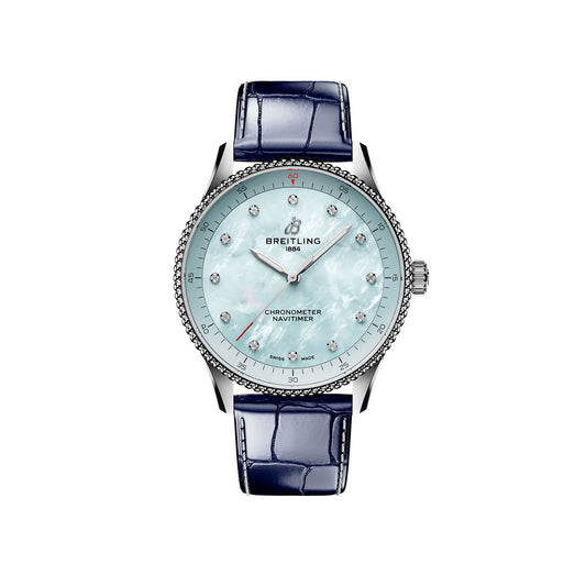 Breitling Navitimer 32, Stainless steel and 12 Diamonds, Ref# A77320171C1P1, Unworn 2024