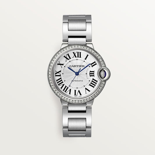 Unworn Cartier Ballon Bleu de Cartier, Stainless Steel and Diamonds, 36mm, Ref# W4BB0024