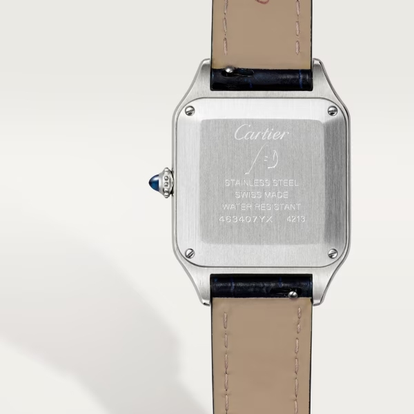 Unworn Cartier Santos-Dumont de Cartier, Stainless Steel, 38mm x 27.5mm, Ref# WSSA0023, back