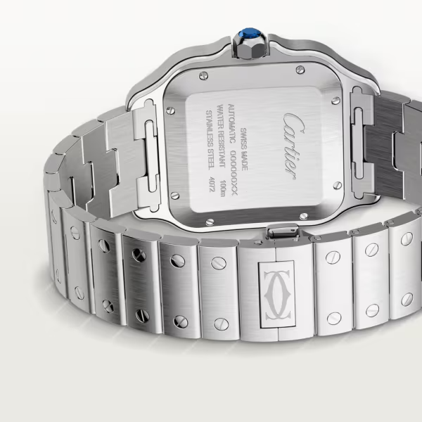Unworn Cartier Santos de Cartier, Stainless Steel, 39.8mm, Ref# WSSA0030, Main view, back