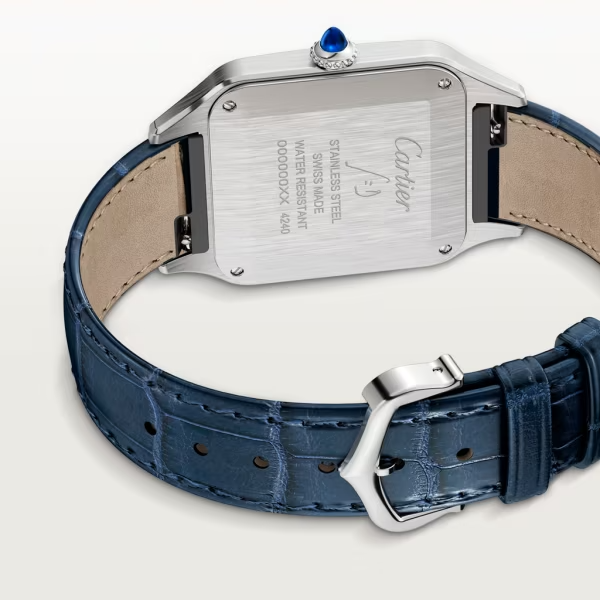 Unworn Cartier Santos Dumont de Cartier, Stainless Steel, 43.5mm x 31.4mm, Ref# WSSA0022, Main view, Back