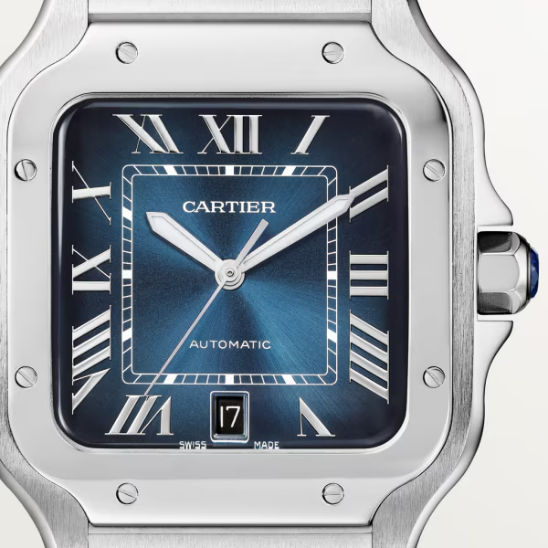 Unworn Cartier Santos de Cartier, Stainless Steel, 39.8mm, Ref# WSSA0030, Dial