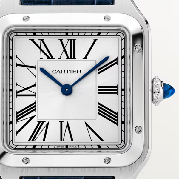 Unworn Cartier Santos Dumont de Cartier, Stainless Steel, 43.5mm x 31.4mm, Ref# WSSA0022, Dial