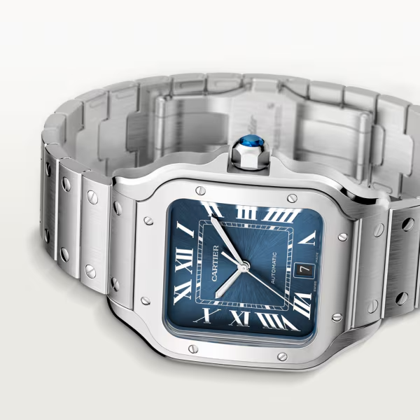 Unworn Cartier Santos de Cartier, Stainless Steel, 39.8mm, Ref# WSSA0030, Main view. Front