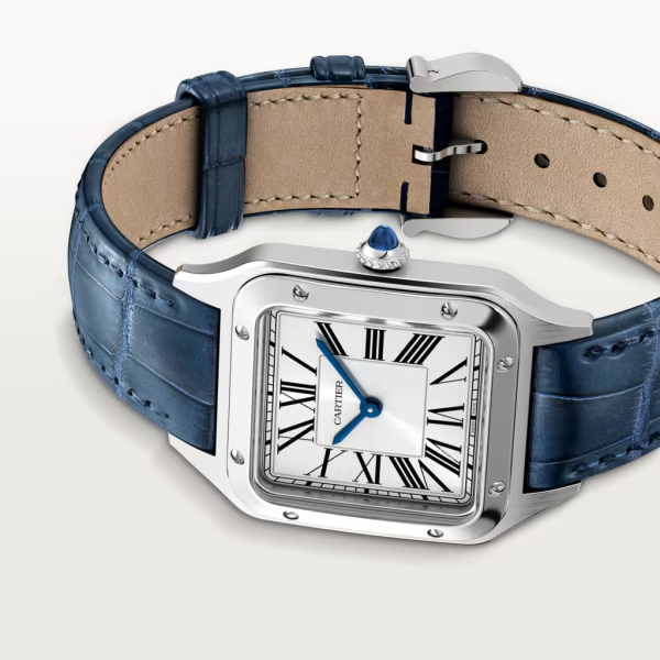 Unworn Cartier Santos-Dumont de Cartier, Stainless Steel, 38mm x 27.5mm, Ref# WSSA0023, main view, Front