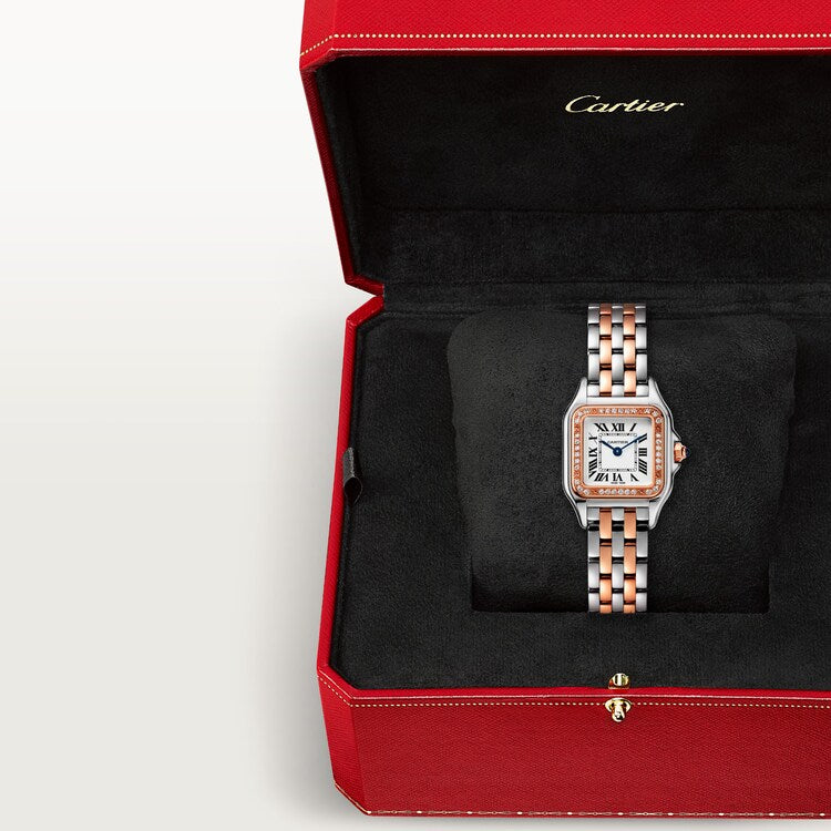 Unworn Cartier Panthère de Cartier, Stainless Steel, 18k Rose Gold and Diamonds, 22mm x 30mm, Ref# W3PN0006, Watch in box