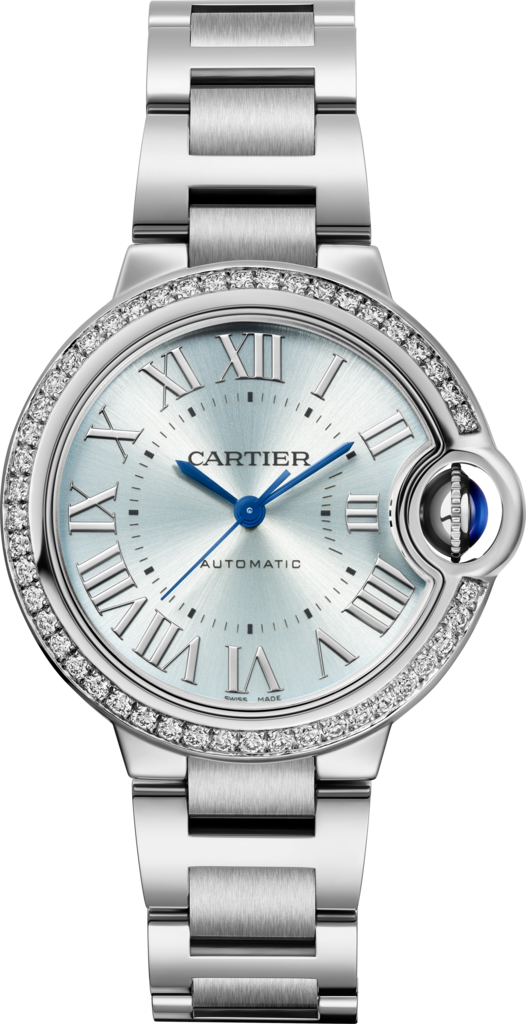 Unworn Cartier Ballon Bleu de Cartier, Stainless Steel and Diamonds, 33mm, Ref# W4BB0028