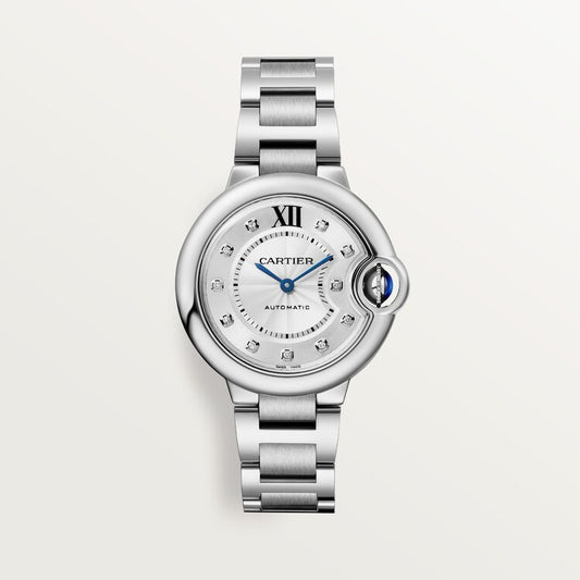 Unworn Cartier Ballon Bleu de Cartier, Stainless Steel and Diamonds, 33mm, Ref# W4BB0021