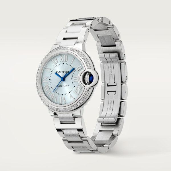 Unworn Cartier Ballon Bleu de Cartier, Stainless Steel and Diamonds, 33mm, Ref# W4BB0028, Main view