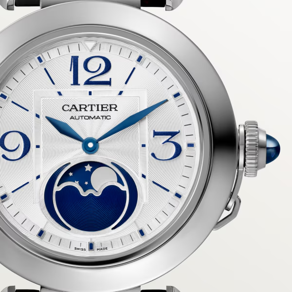 Unworn Cartier Pasha de Cartier Moonphase, Stainless Steel, 41mm, Ref# WSPA0030, Dial