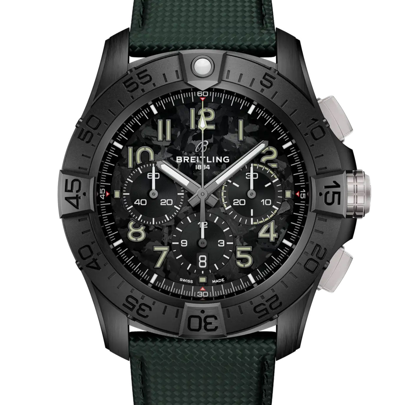 Unworn Breitling Super Avenger B01 Chronograph 46 Night Mission, SB0148101B1X1, box and papers