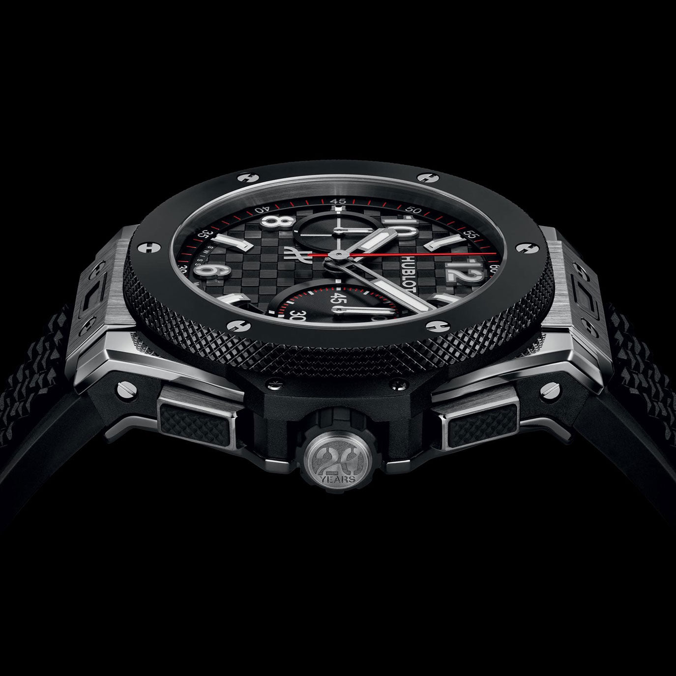 Unworn Hublot Big Bang 20th Anniversary Titanium Ceramic 43, 431.NM.1337.RX, box and papers