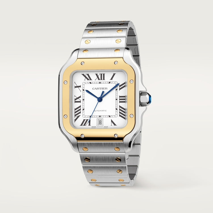 Unworn Cartier Santos de Cartier, Stainless Steel and 18k Yellow Gold, 39.8mm, Ref# W2SA0009, Main view