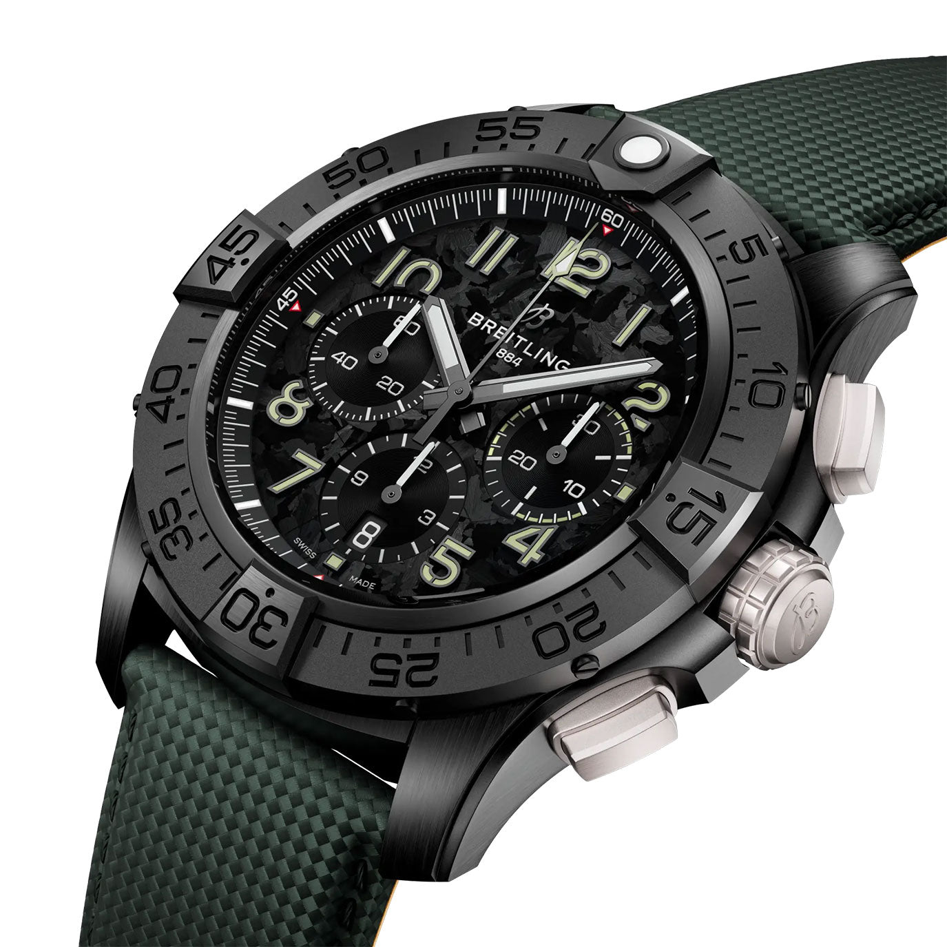 Unworn Breitling Super Avenger B01 Chronograph 46 Night Mission, SB0148101B1X1, box and papers