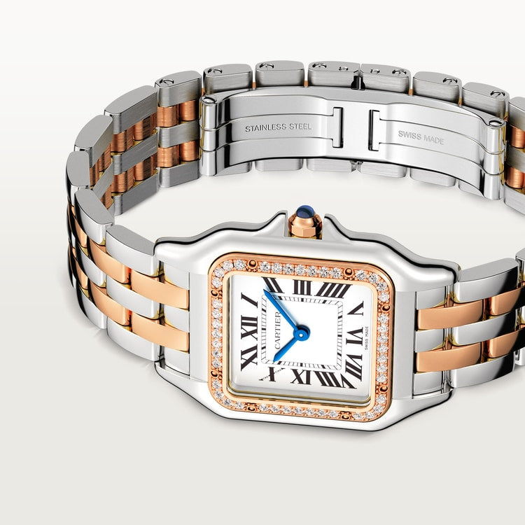 Unworn Cartier Panthère de Cartier, Stainless Steel, 18k Rose Gold and Diamonds, 29mm x 37mm, Ref# W3PN0007, main view 2