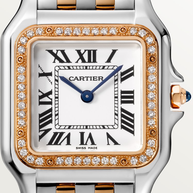 Unworn Cartier Panthère de Cartier, Stainless Steel, 18k Rose Gold and Diamonds, 29mm x 37mm, Ref# W3PN0007, Dial