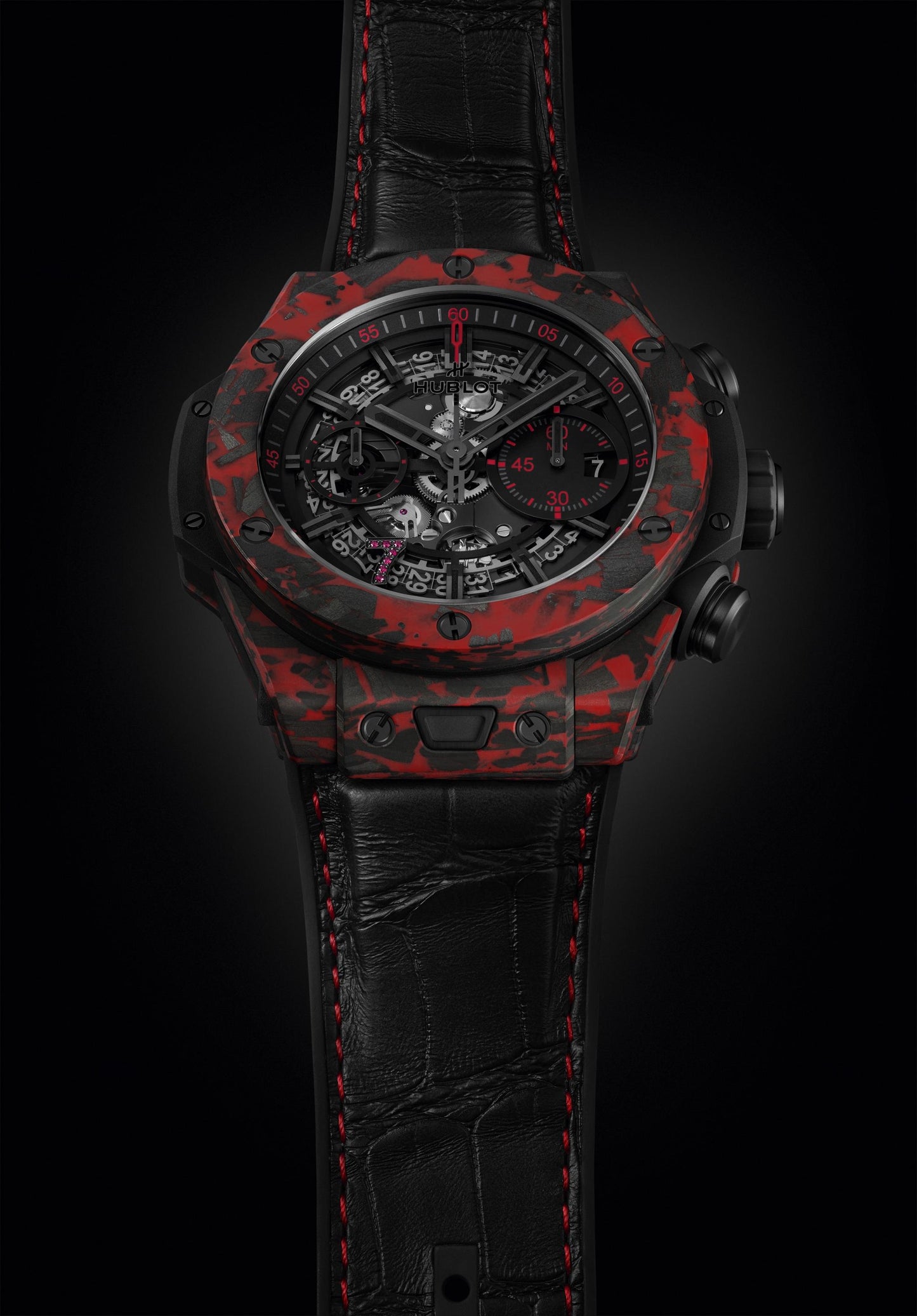 Hublot Big Bang Unico Red Carbon Las Vegas Boutique, Matt Red Frosted carbon, 44mm, Limited Edition, Ref# 421.QV.1113.LR.LVB23, Side