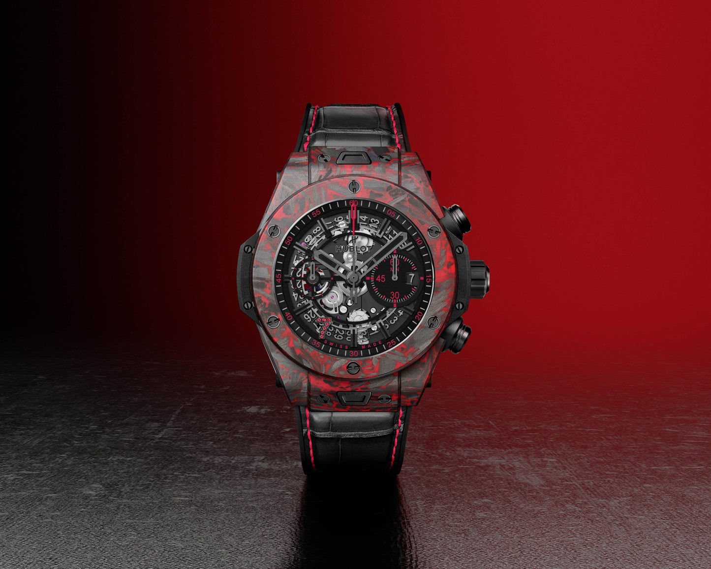 Hublot Big Bang Unico Red Carbon Las Vegas Boutique, Matt Red Frosted carbon, 44mm, Limited Edition, Ref# 421.QV.1113.LR.LVB23, Main view