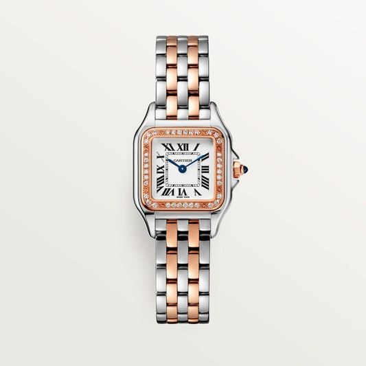 Unworn Cartier Panthère de Cartier, Stainless Steel, 18k Rose Gold and Diamonds, 22mm x 30mm, Ref# W3PN0006