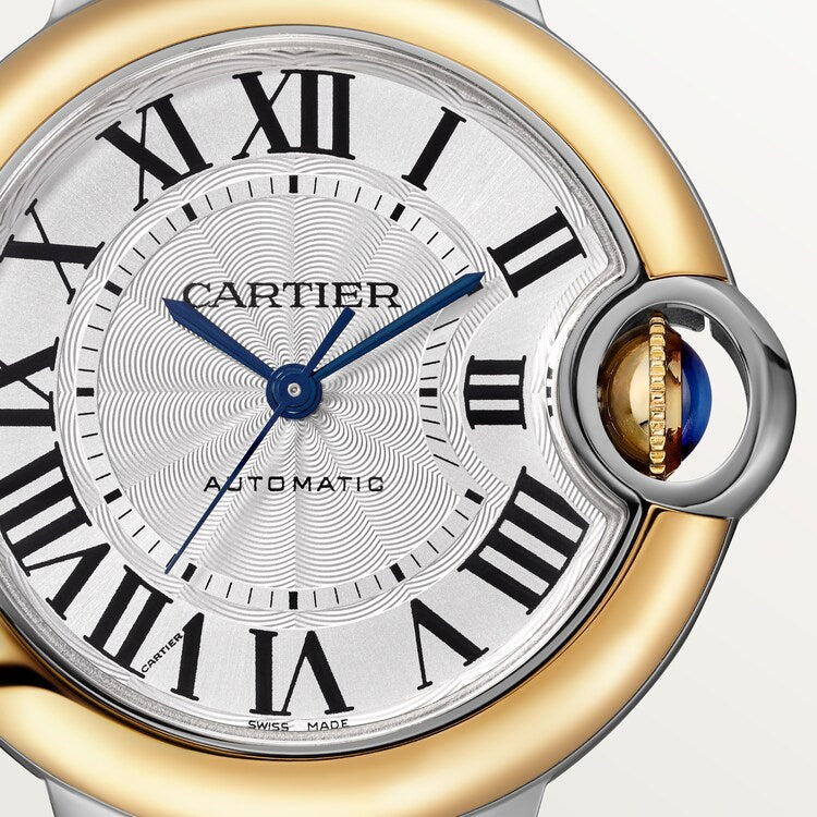 Unworn Cartier Ballon Bleu, Stainless Steel and 18k Yellow Gold, 33mm, Ladies, Ref# W2BB0037, Dial