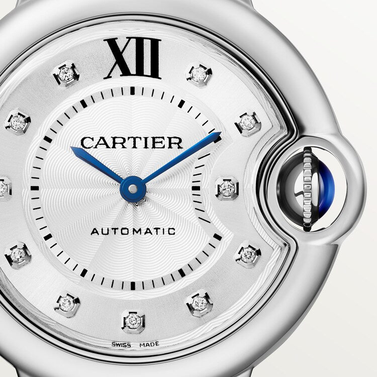 Unworn Cartier Ballon Bleu de Cartier, Stainless Steel and Diamonds, 33mm, Ref# W4BB0021, Dial