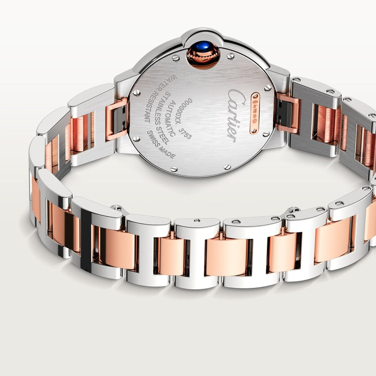 Unworn Cartier Ballon Bleu de Cartier, Stainless Steel and 18k Rose Gold, 33mm, Ref# W3BB0021, Main view back