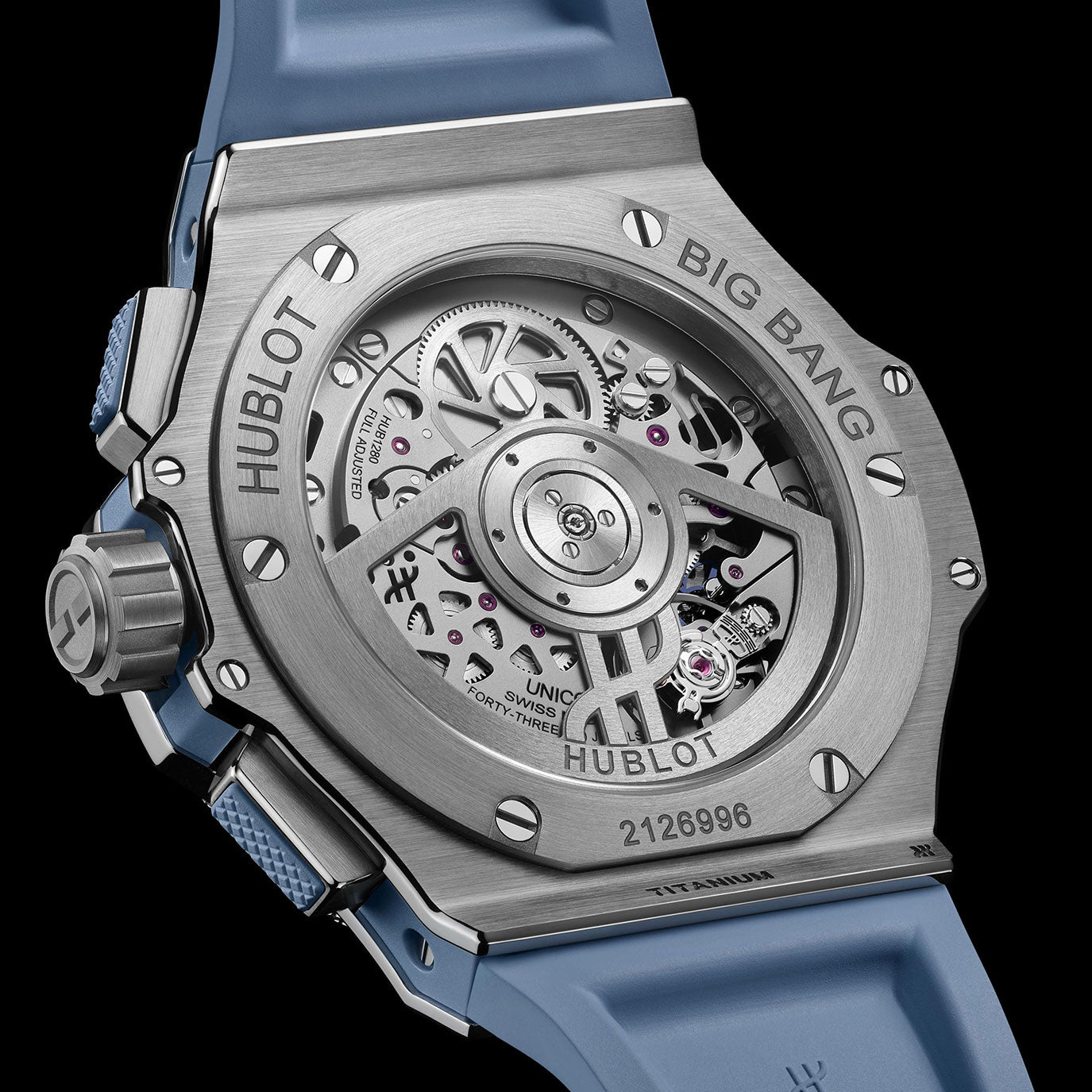 Unworn, Hublot Big Bang Original Unico Titanium Coal Blue, Ref# 431.NX.717B.RX, box and papers,