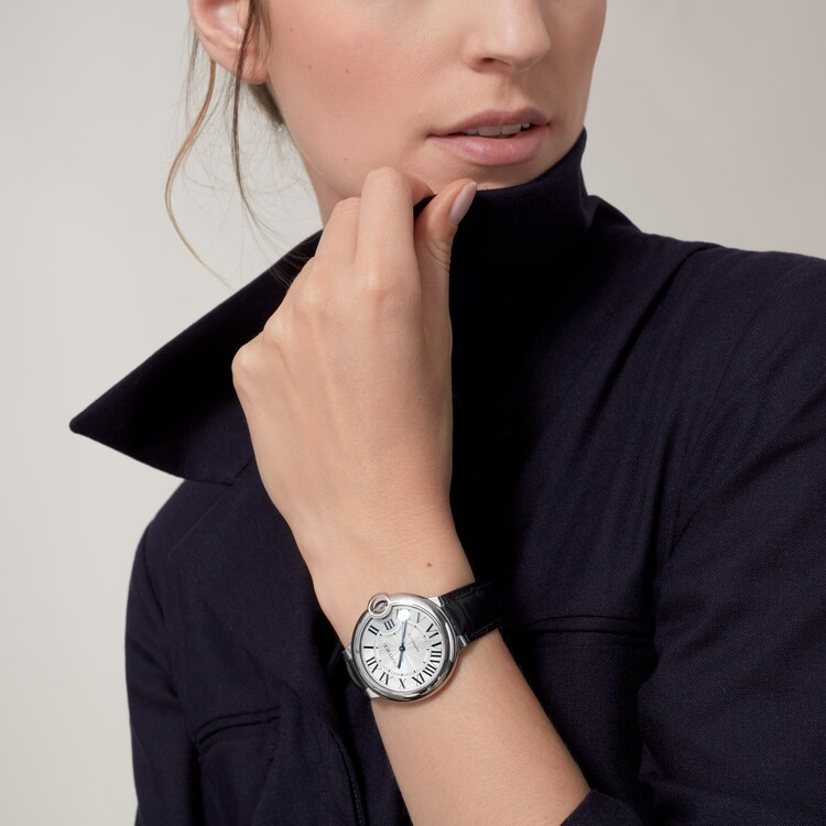 Unworn Cartier Ballon Bleu de Cartier, Stainless Steel, 36mm, Ref# WSBB0028, Watch on hand
