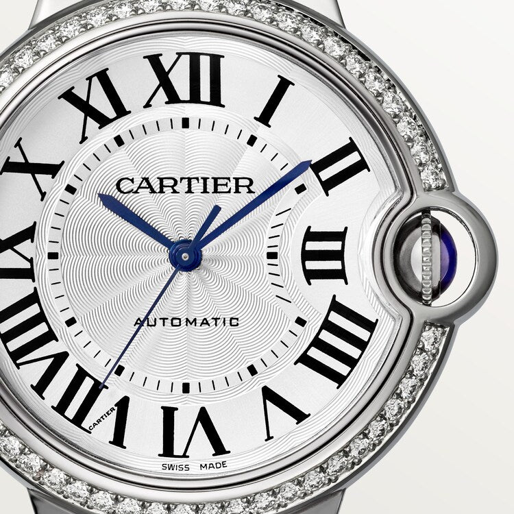 Unworn Cartier Ballon Bleu de Cartier, Stainless Steel and Diamonds, 36mm, Ref# W4BB0024, Dial