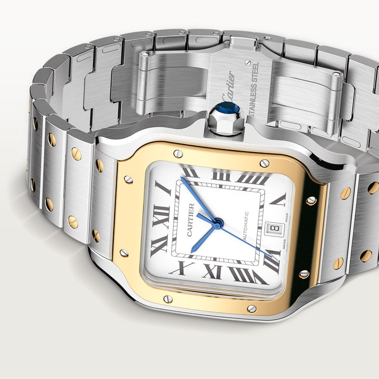 Unworn Cartier Santos de Cartier, Stainless Steel and 18k Yellow Gold, 39.8mm, Ref# W2SA0009, Main view 1