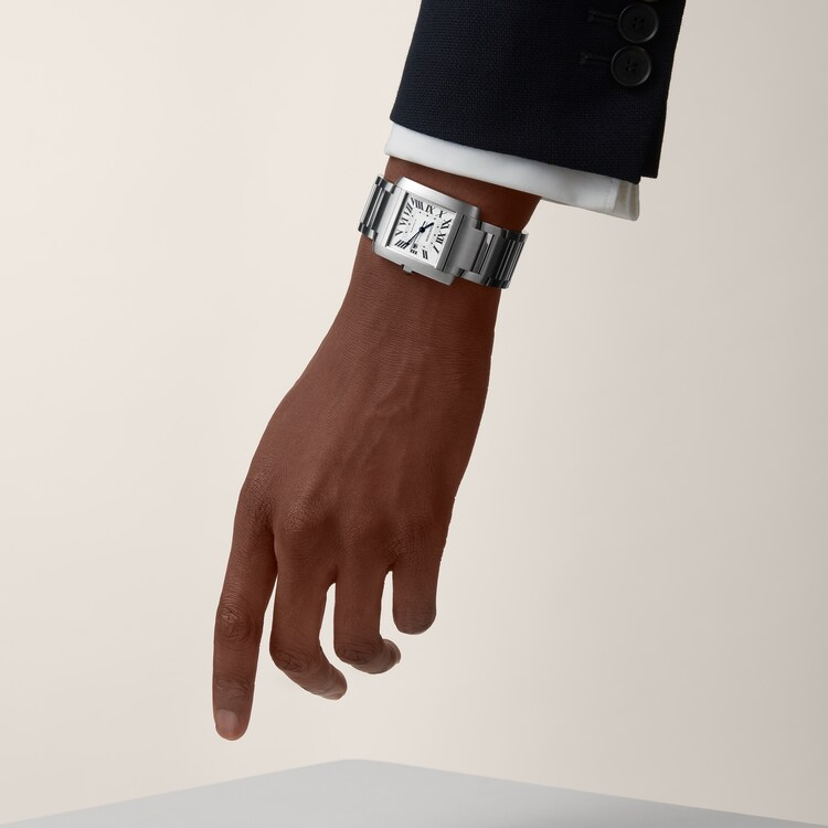 Unworn Cartier Tank Francaise de Cartier, Large Stainless Steel, 36.7mm x 30.5mm, Ref# WSTA0067, Watch on hand 1