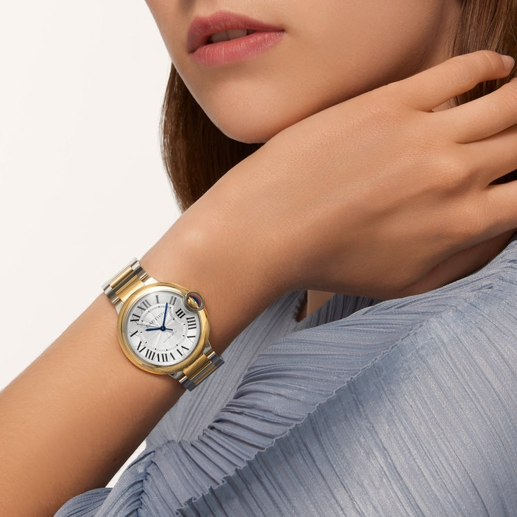 Unworn Cartier Ballon Bleu, Stainless Steel and 18k Yellow Gold, 36mm, Ladies, Ref# W2BB0038, Watch in box
