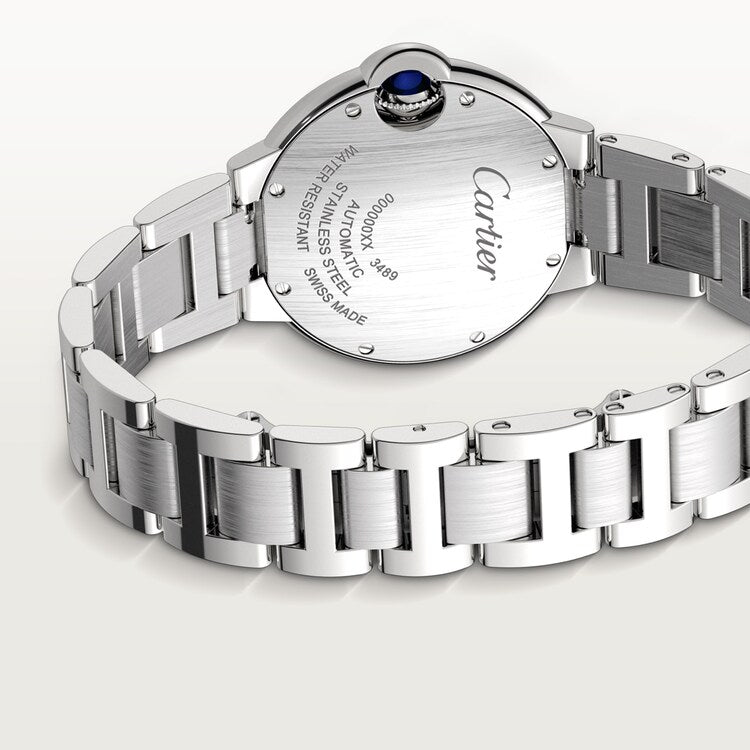 Unworn Cartier Ballon Bleu de Cartier, Stainless Steel and Diamonds, 33mm, Ref# W4BB0021, main view back