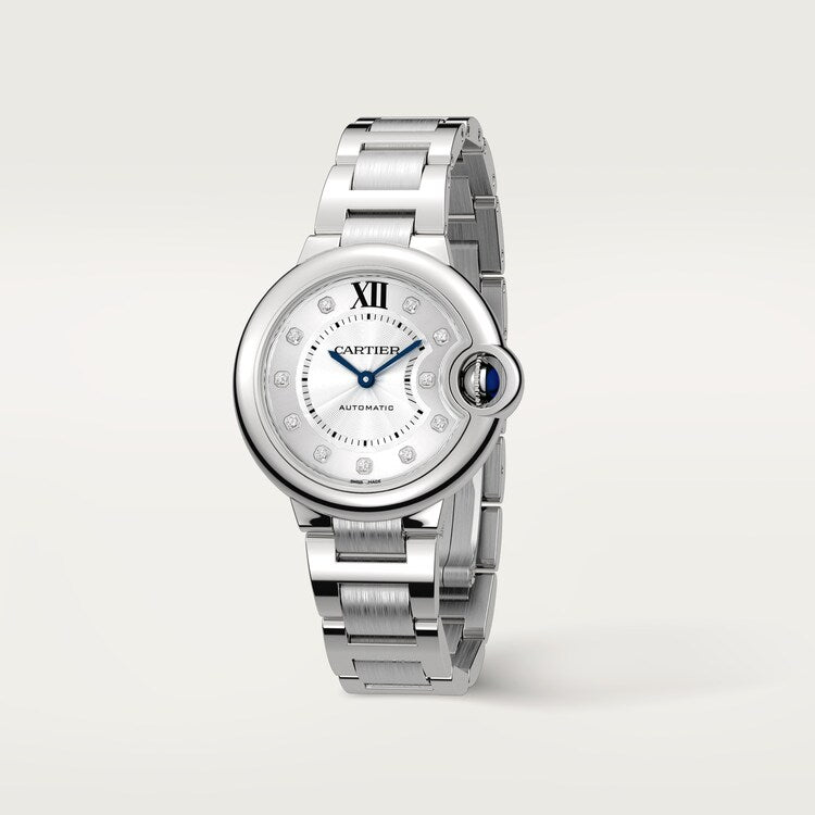Unworn Cartier Ballon Bleu de Cartier, Stainless Steel and Diamonds, 33mm, Ref# W4BB0021m naon view 2