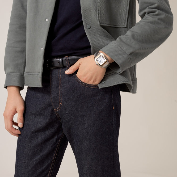 Unworn Cartier Santos de Cartier, Stainless Steel and 18k Yellow Gold, 39.8mm, Ref# W2SA0009, Watch on hand