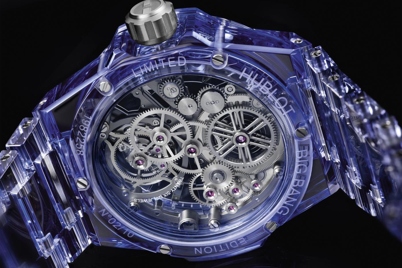 Hublot Big Bang Integrated Tourbillon Full Blue Sapphire, 43mm, Ref# 455.JL.0120.JL, Back