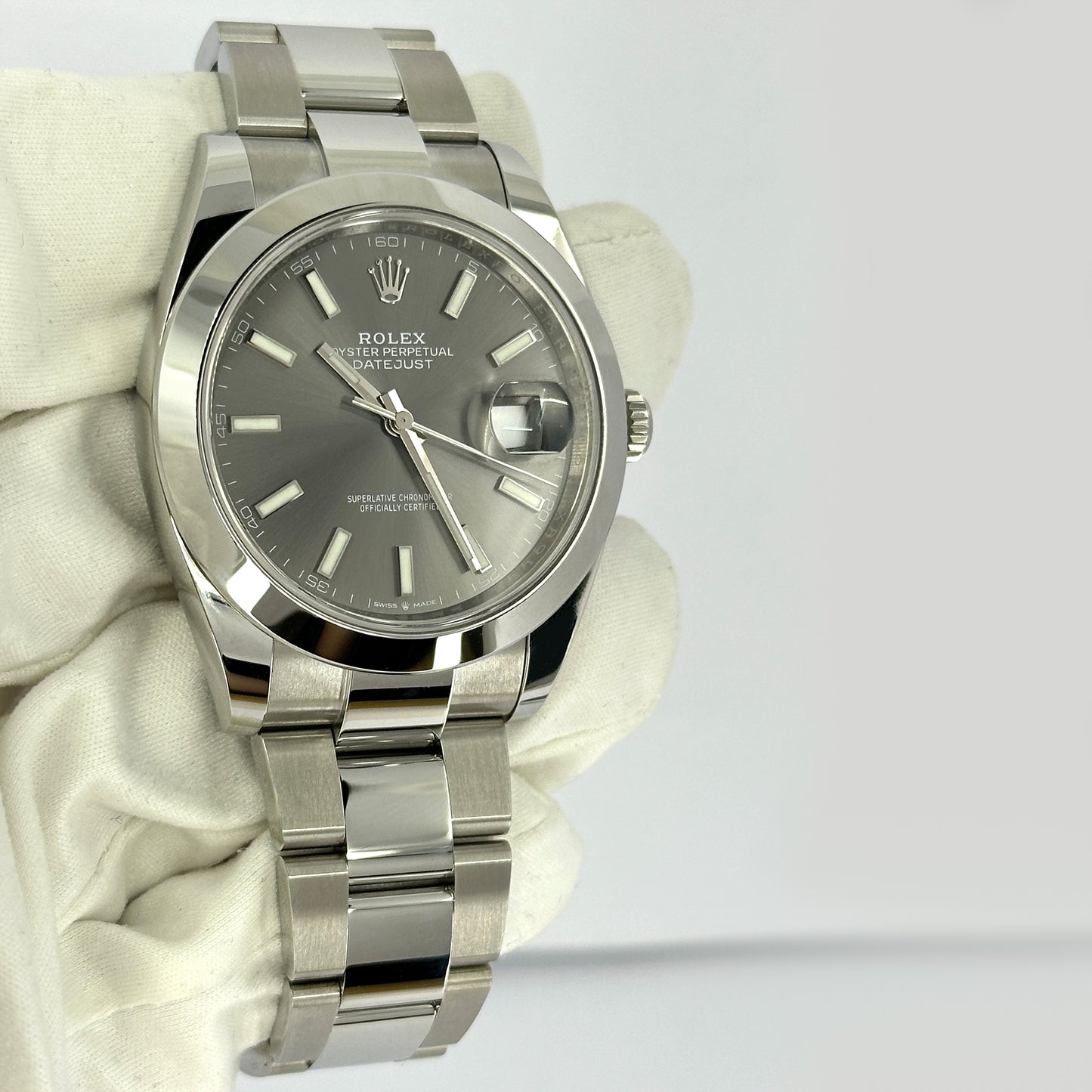 Rolex, Datejust 41, Oystersteel, 41mm, Slate/Rhodium Dial, Oyster, Ref#126300-0007