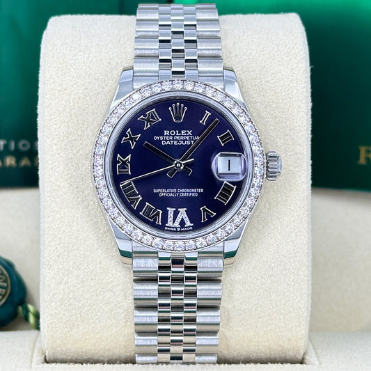 Rolex Datejust 31, Oystersteel, 18kt White Gold and diamonds, Ref# 278384RBR-0030