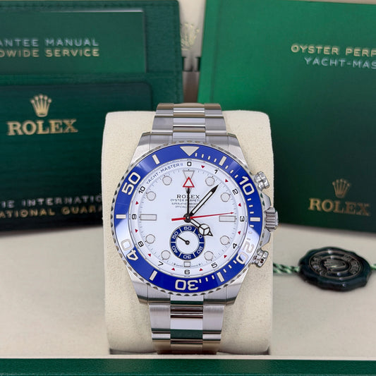 Unworn 2026, Rolex Yacht-Master II, Oystersteel, 44mm, White dial, Oyster, Ref# 126680-0001, box and papers