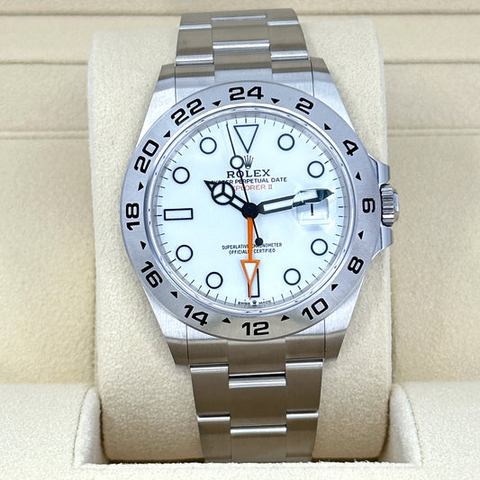 Pre-owned Rolex Explorer II, Oystersteel, 42mm, White dial, Oyster, Ref# 226570-0001