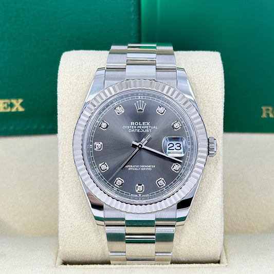 Pre-owned Rolex Datejust 41, Stainless Steel and 18k White Gold, 41mm, Ref# 126334-0005