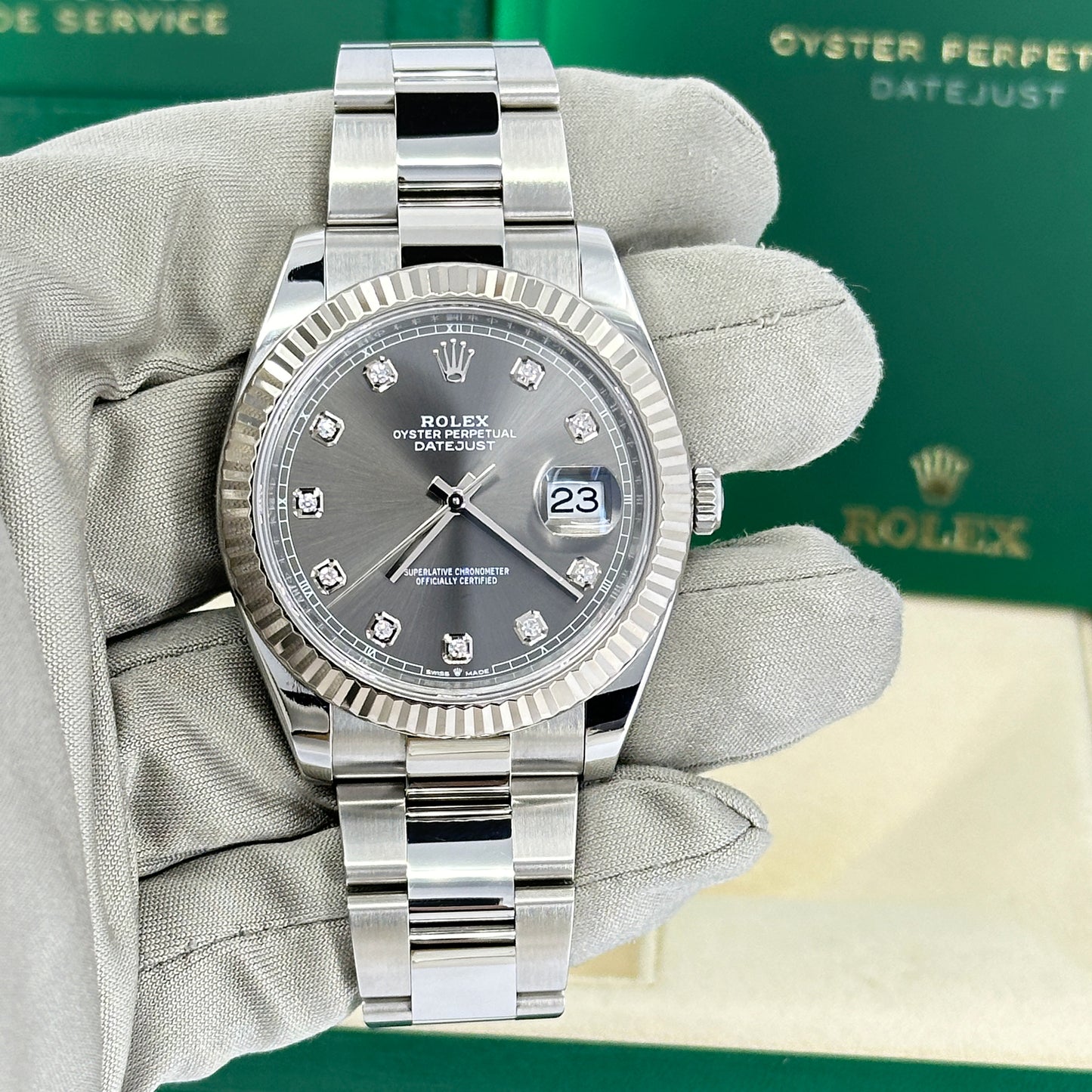 Pre-owned Rolex Datejust 41, Stainless Steel and 18k White Gold, 41mm, Ref# 126334-0005