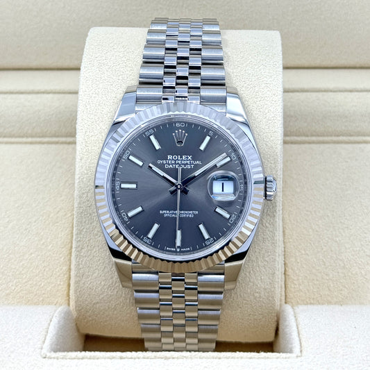Rolex Datejust 41, Stainless Steel and 18k White Gold, 41mm, Slate dial, Jubilee, Ref# 126334-0014