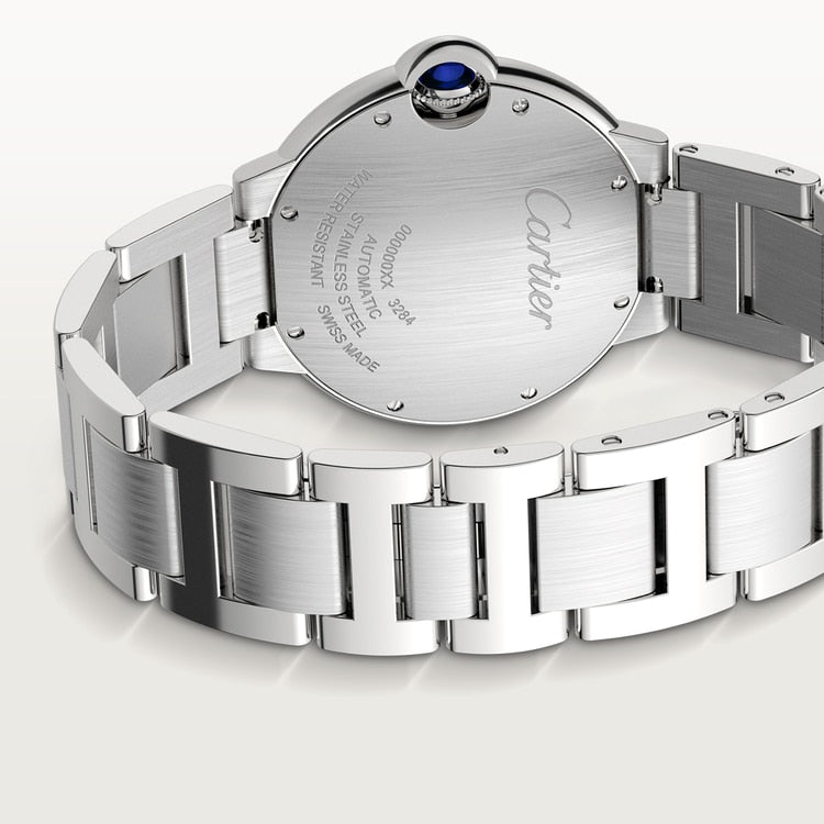 Unworn Cartier Ballon Bleu de Cartier, Stainless Steel and Diamonds, 36mm, Ref# W4BB0024, main view back