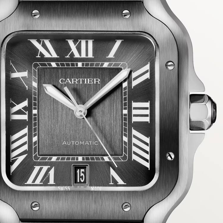 Unworn Cartier Santos de Cartier, Stainless Steel, 39.8mm, Ref# WSSA0037, Dial