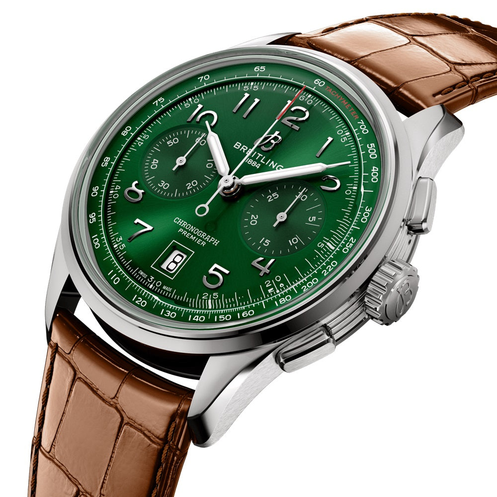 Breitling Premier B01 Chronograph Ref# AB0145371L1P1, box and papers