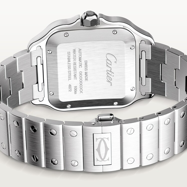 Unworn Cartier Santos de Cartier, Stainless Steel, 39.8mm, Ref# WSSA0037, Main view, back