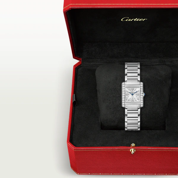 Unworn Cartier Tank Francaise, Stainless Steel, 25.7mm x 21.2mm, Ref# W4TA0020, Watch in box